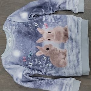 6-8y Super soft and cozy bunny butterfly winter sweater.